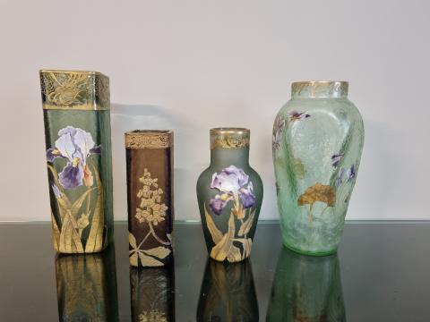 Vases Montjoye d'époque art nouveau en verre