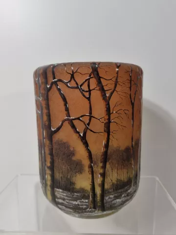 Vase Daum, décor de bouleaux