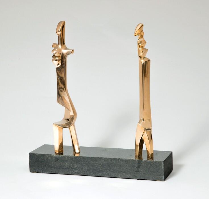 Sculpture en bronze doré "torse d'homme et de femme" signé Rik Poot exemplaire N° 7/7