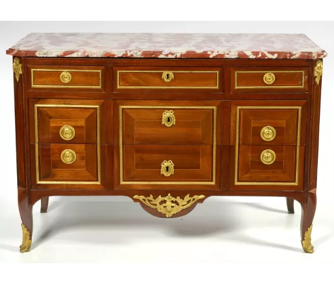 Commode Transition en placage à cinq tiroirs